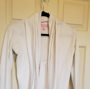 Lilly Pulitzer white cotton tunic length sweater s